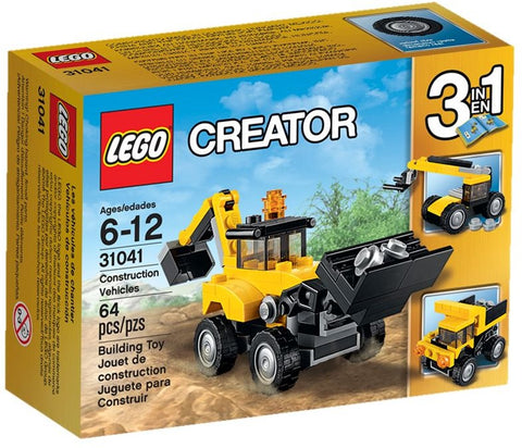 LEGO 31041 3-in-1 Construction Vehicles: Backhoe, Dump Truck & Telehandler - SuperSaverAU - view 1