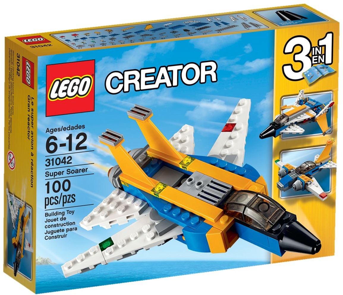 LEGO 31042 Super Soarer 3-in-1 Jet, Airplane, Futuristic Plane Building Set