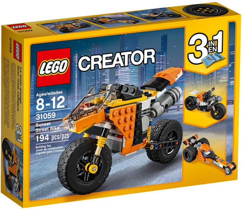 LEGO 31059 3-in-1 Sunset Street Bike, Road Bike & Dragster - SuperSaverAU - view 1