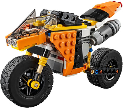 LEGO 31059 3-in-1 Sunset Street Bike, Road Bike & Dragster