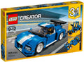 LEGO 31070 Turbo Track Racer 3-in-1 Sports Car, Forklift, Blue Racer - SuperSaverAU - view 1