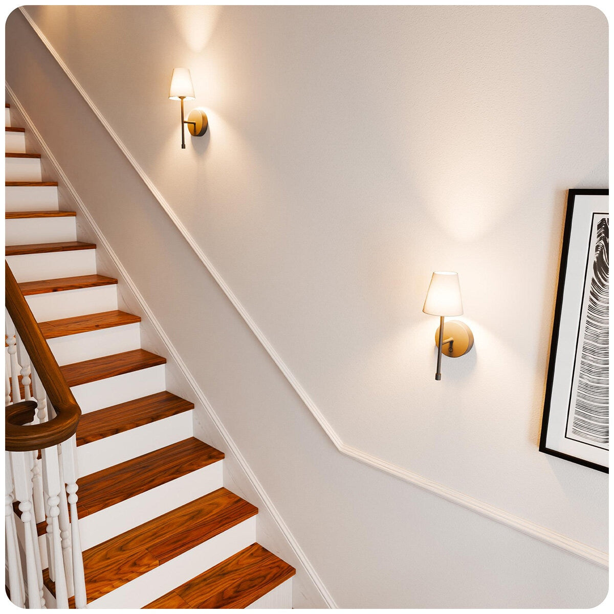 Globe LED Wall Sconce Wireless Light 2 Pack, Black Finish, 250 Lumens, 2700K, 3 Step Dimmer, USB-C Charging - Ideal for Apartments & Dorm Rooms