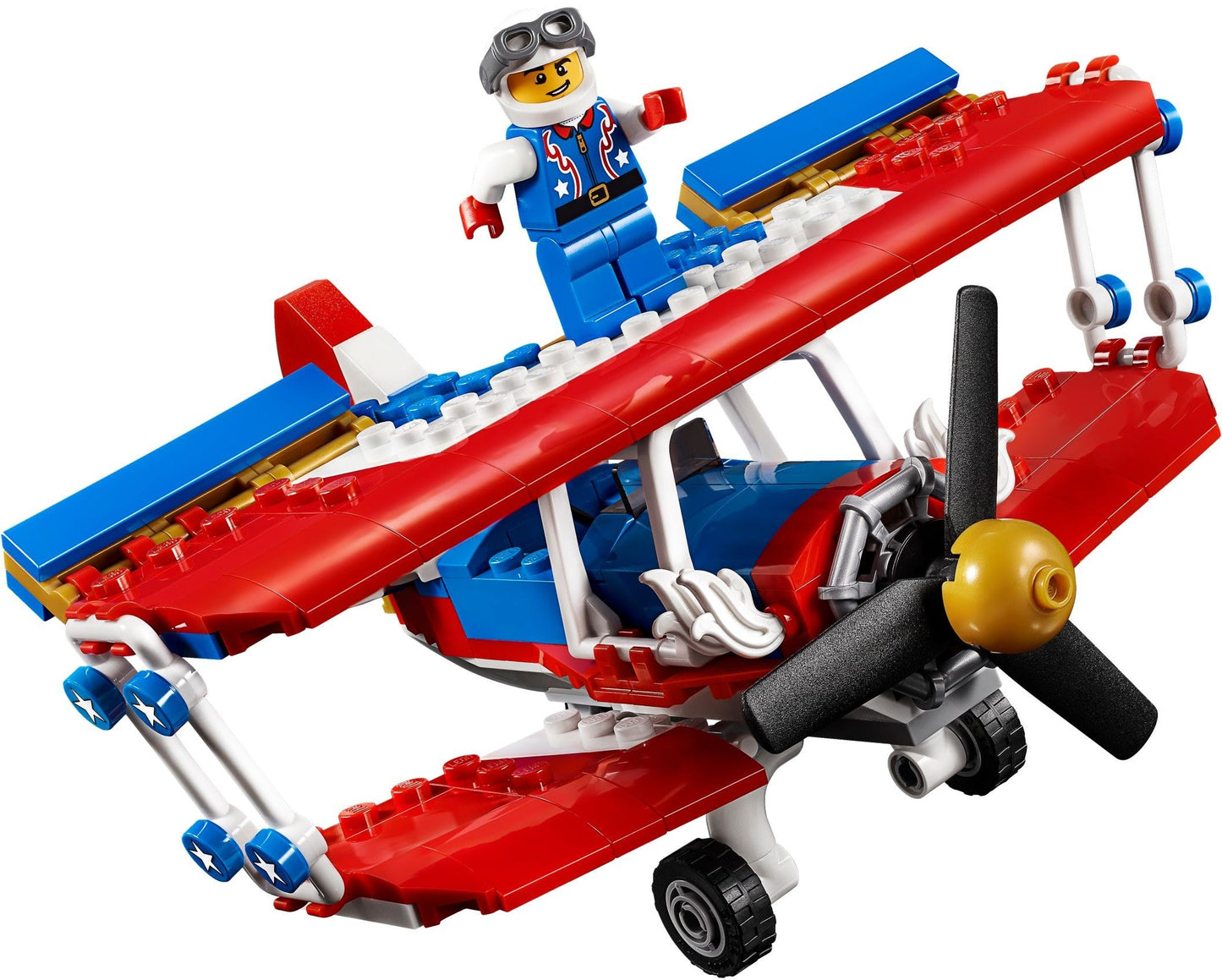 LEGO 31076 Daredevil Stunt Plane: 3-in-1 Biplane, Rocket Car & Boat