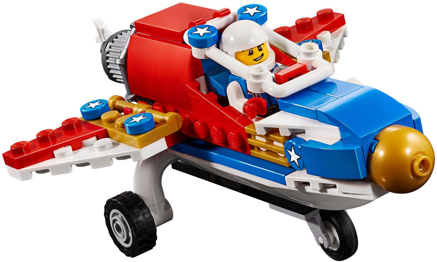 LEGO 31076 Daredevil Stunt Plane: 3-in-1 Biplane, Rocket Car & Boat