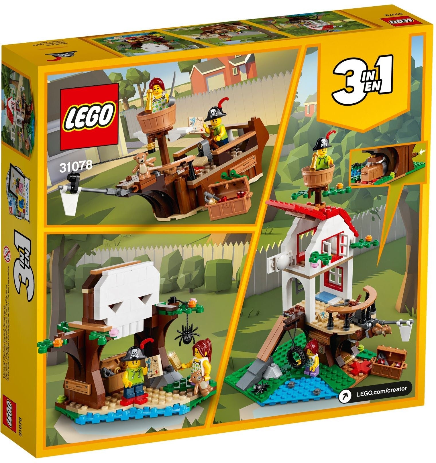 LEGO 31078 Pirate Ship Treehouse 3-in-1 Building Set - SuperSaverAU - view 1