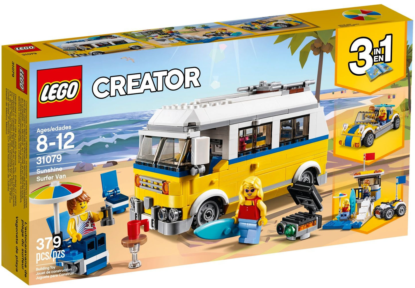 LEGO 31079 Sunshine Surfer Van: 3-in-1 Camper, Beach Buggy, Lifeguard Tower