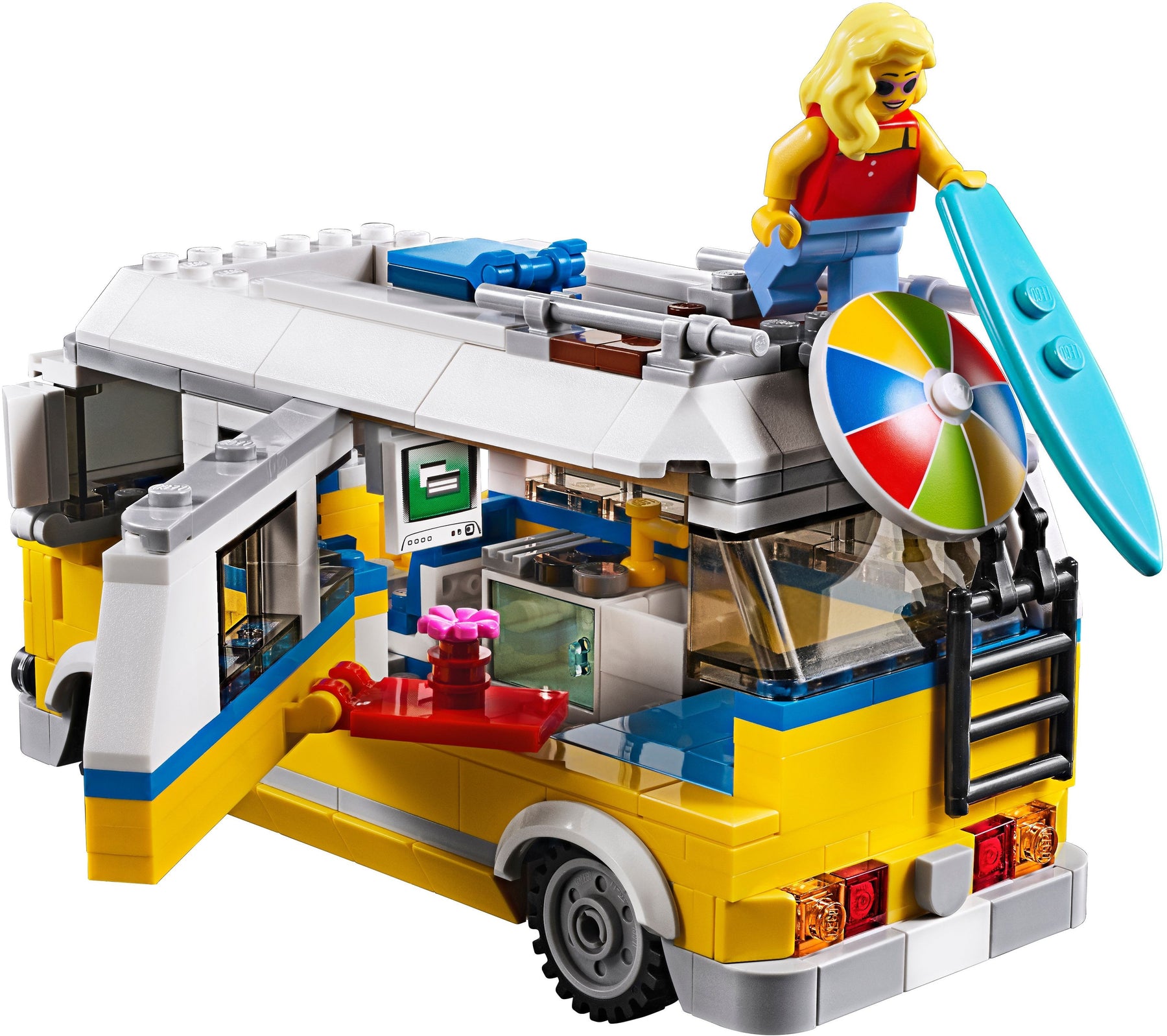 LEGO 31079 Sunshine Surfer Van: 3-in-1 Camper, Beach Buggy, Lifeguard Tower - SuperSaverAU - view 5