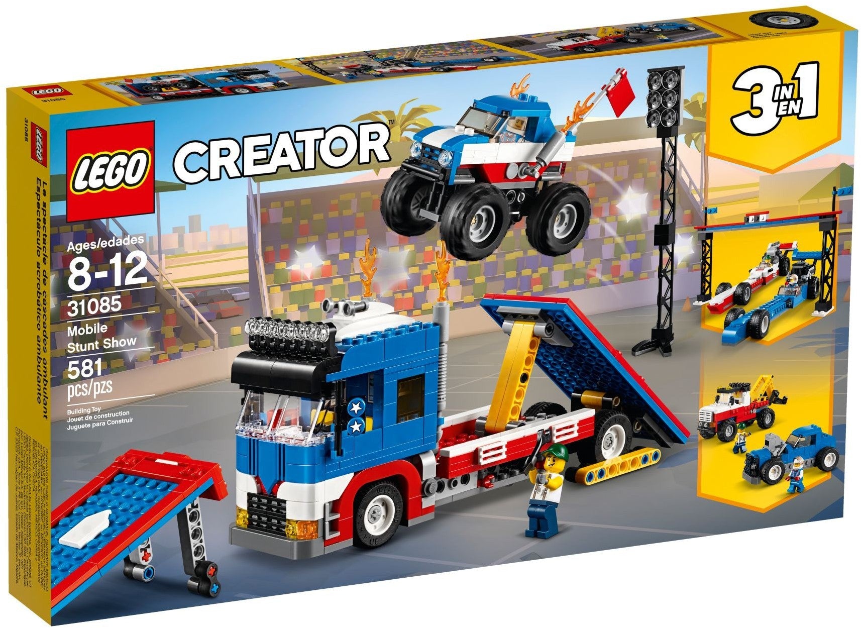 LEGO 31085 Mobile Stunt Show: Monster Truck & Hot Rod 3in1 - SuperSaverAU - view 1