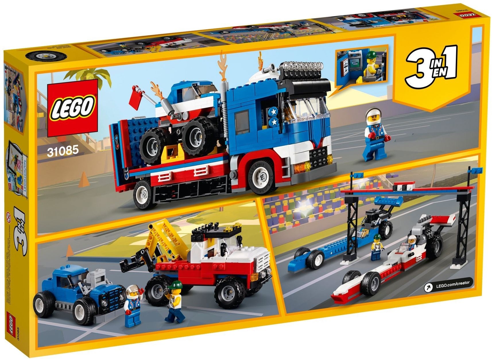 LEGO 31085 Mobile Stunt Show: Monster Truck & Hot Rod 3in1 - SuperSaverAU - view 4