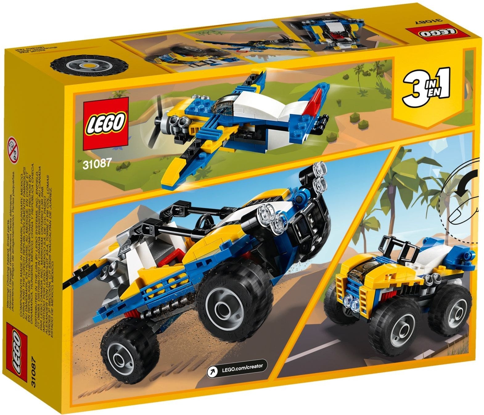 LEGO 31087 Dune Buggy, Plane & Quad Bike 3in1 Creator Set - SuperSaverAU - view 5