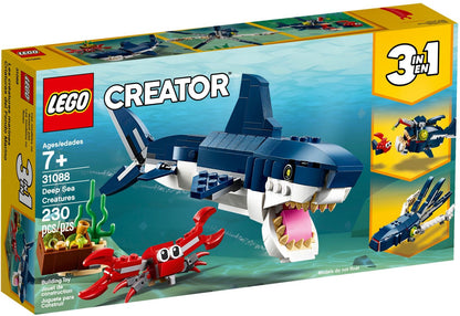 LEGO 31088 Deep Sea Creatures 3-in-1 Shark, Squid, Anglerfish Building Set