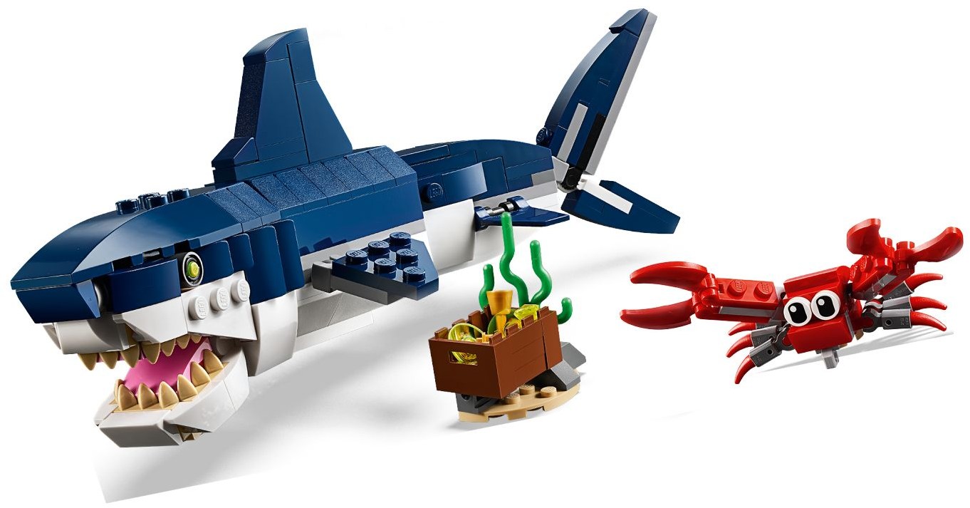 LEGO 31088 Deep Sea Creatures 3-in-1 Shark, Squid, Anglerfish Building Set - SuperSaverAU - view 2