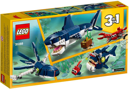 LEGO 31088 Deep Sea Creatures 3-in-1 Shark, Squid, Anglerfish Building Set