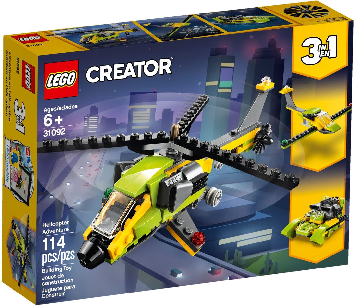 LEGO 31092 Creator 3in1 Helicopter, Boat & Glider Plane