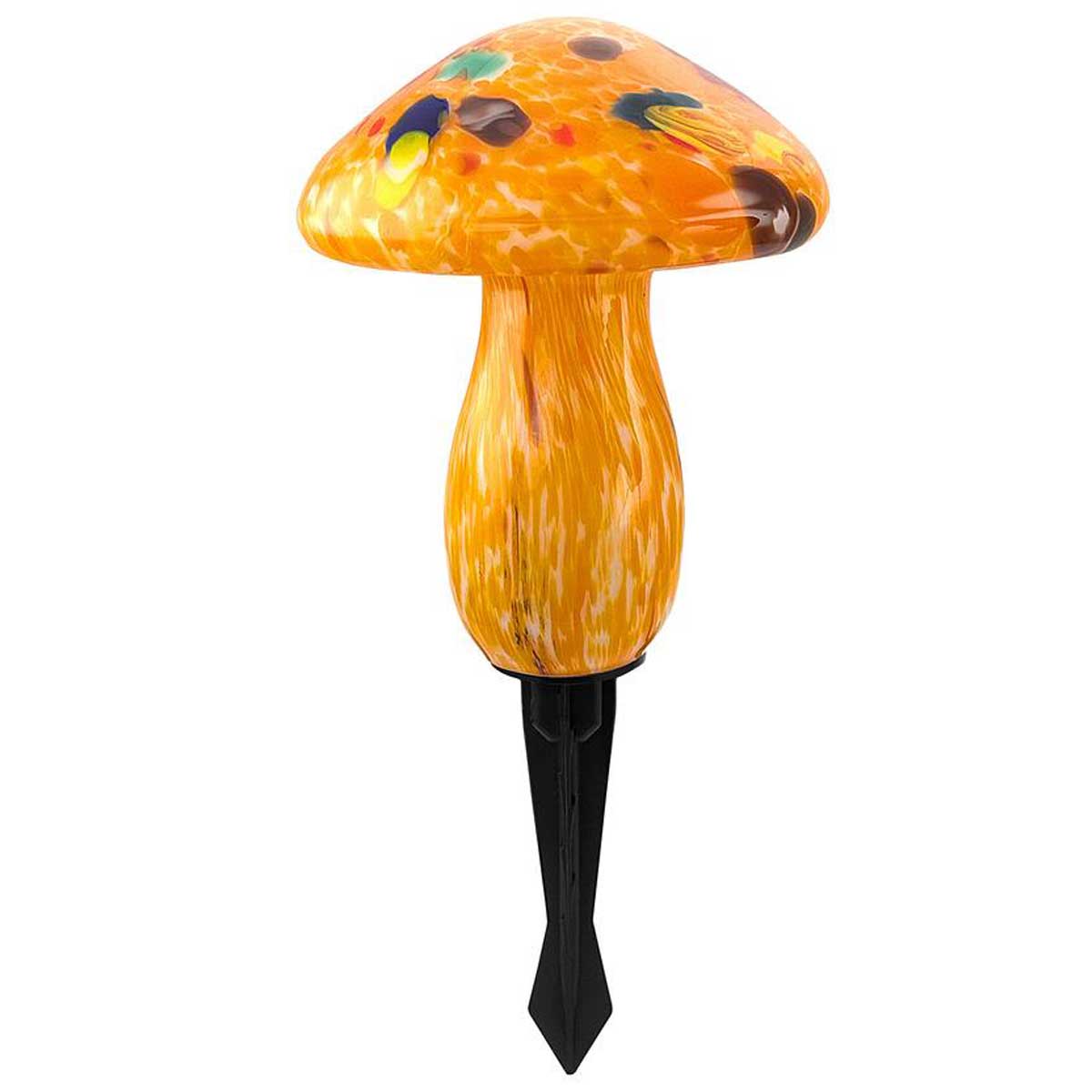 Infinity X1 Solar Landscape Light Glass Mushroom 3 Pack - Hand Blown Artisan Glass, Solar Rechargeable, 5 Lumen Output