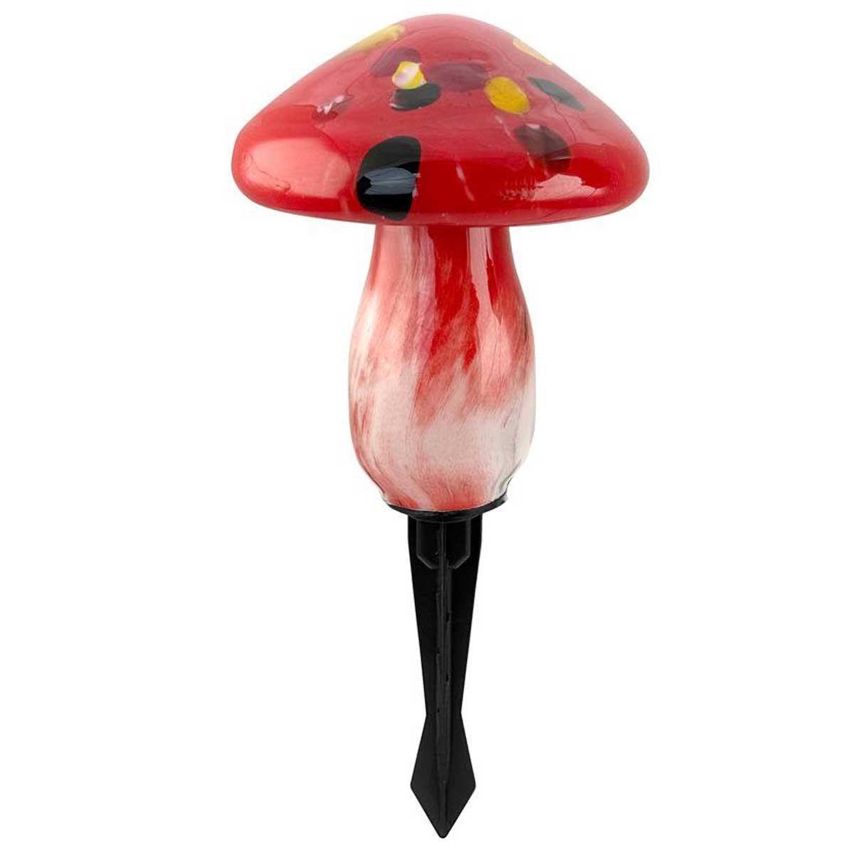 Infinity X1 Solar Landscape Light Glass Mushroom 3 Pack - Hand Blown Artisan Glass, Solar Rechargeable, 5 Lumen Output