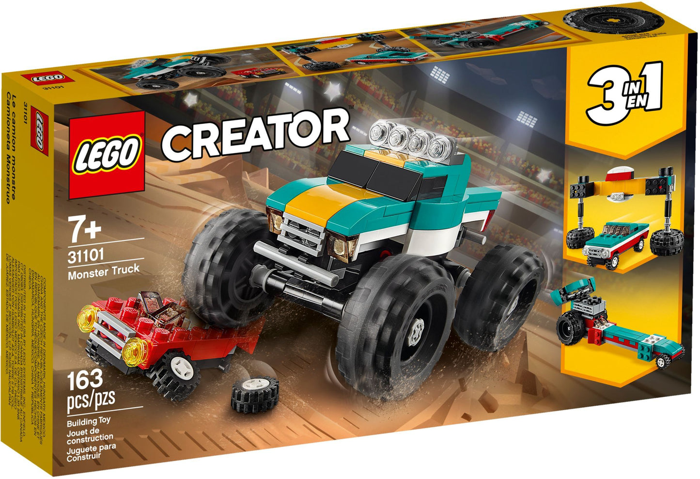 LEGO 31101 Monster Truck 3-in-1 Car & Dragster Set