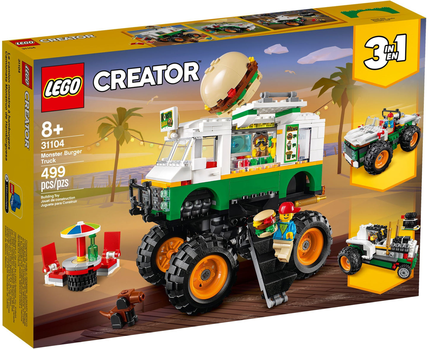 LEGO 31104 Monster Burger Truck: 3-in-1 Food Truck, Off-Roader, Tractor