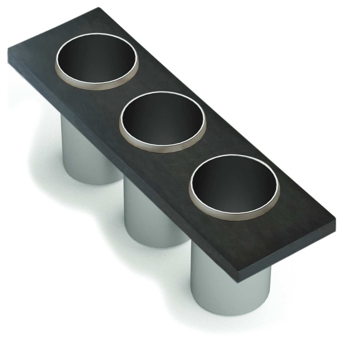 Artinox Planum Bottle or Cutlery Holder Set - 135mm x 460mm Black Finish - VPB3CPA