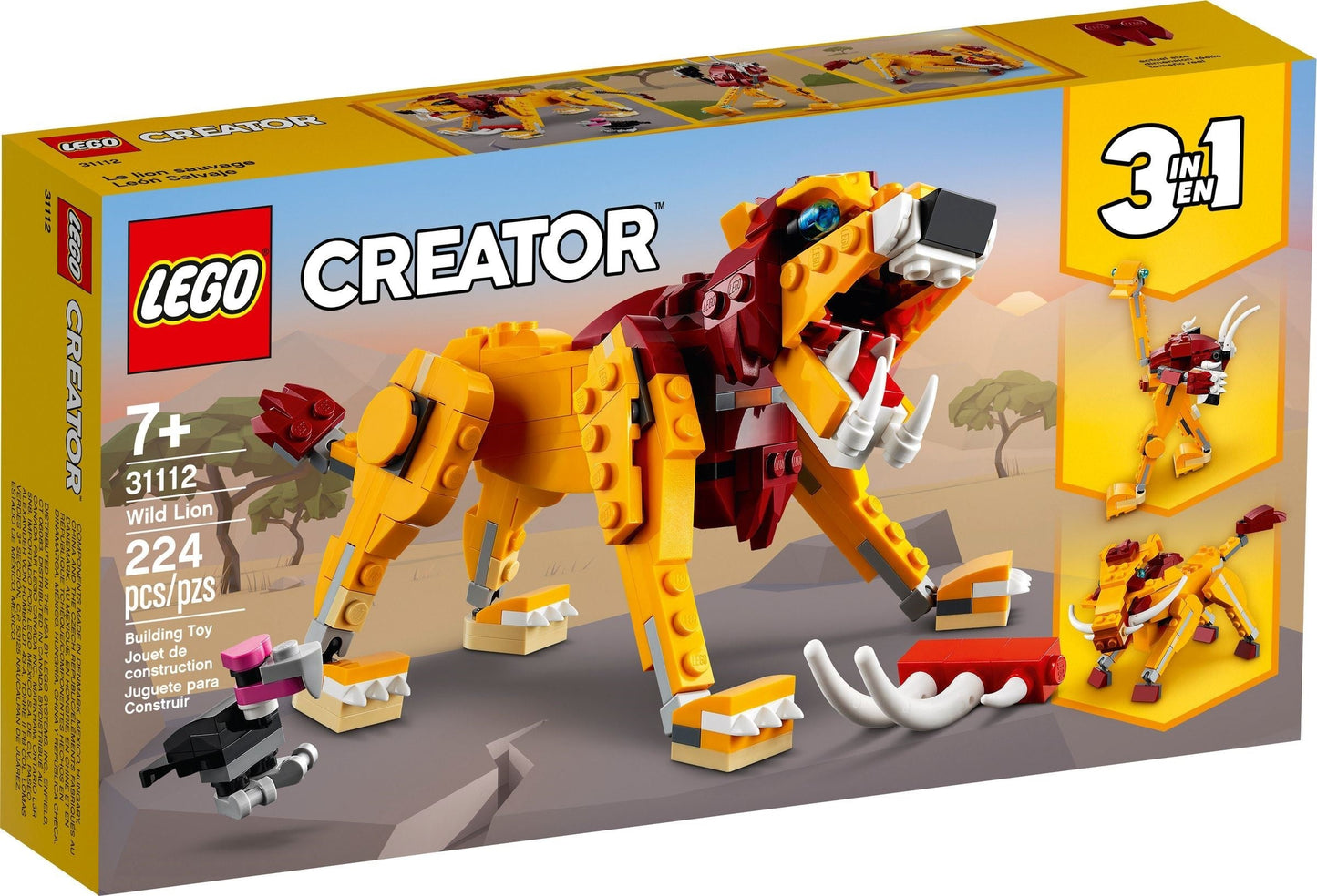 LEGO 31112 Wild Lion 3in1 Animal Building Set