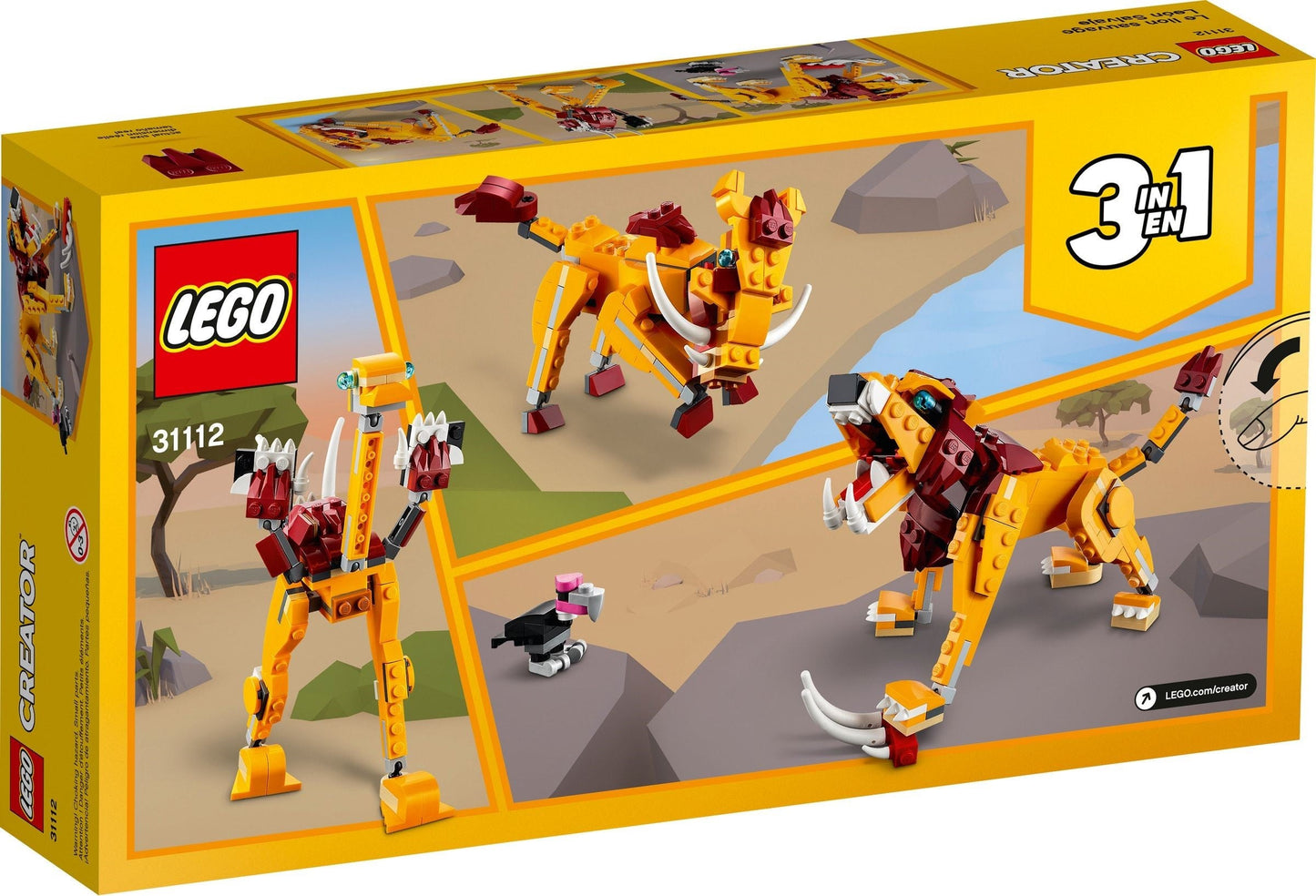 LEGO 31112 Wild Lion 3in1 Animal Building Set