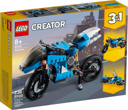 LEGO 31114 Creator 3 in 1 Superbike - Blue Bike Motorcycle Set