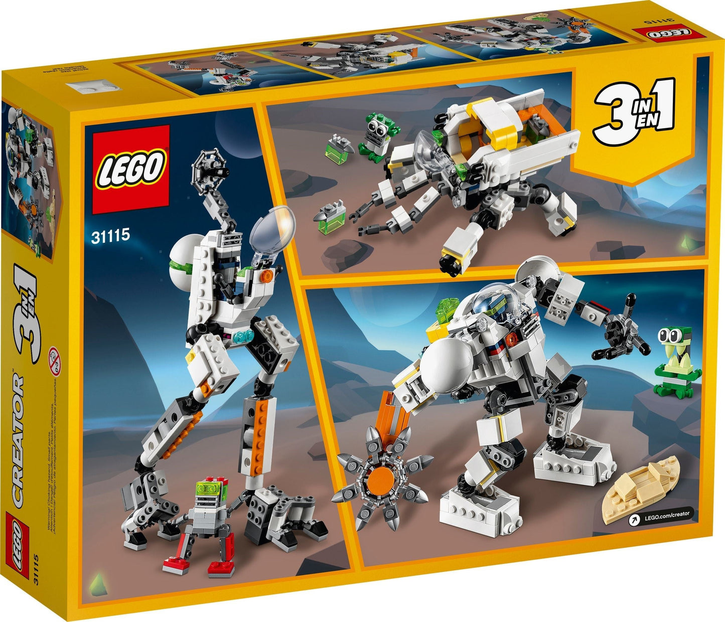 LEGO 31115 Space Mining Mech 3in1 Robot & Cargo Carrier