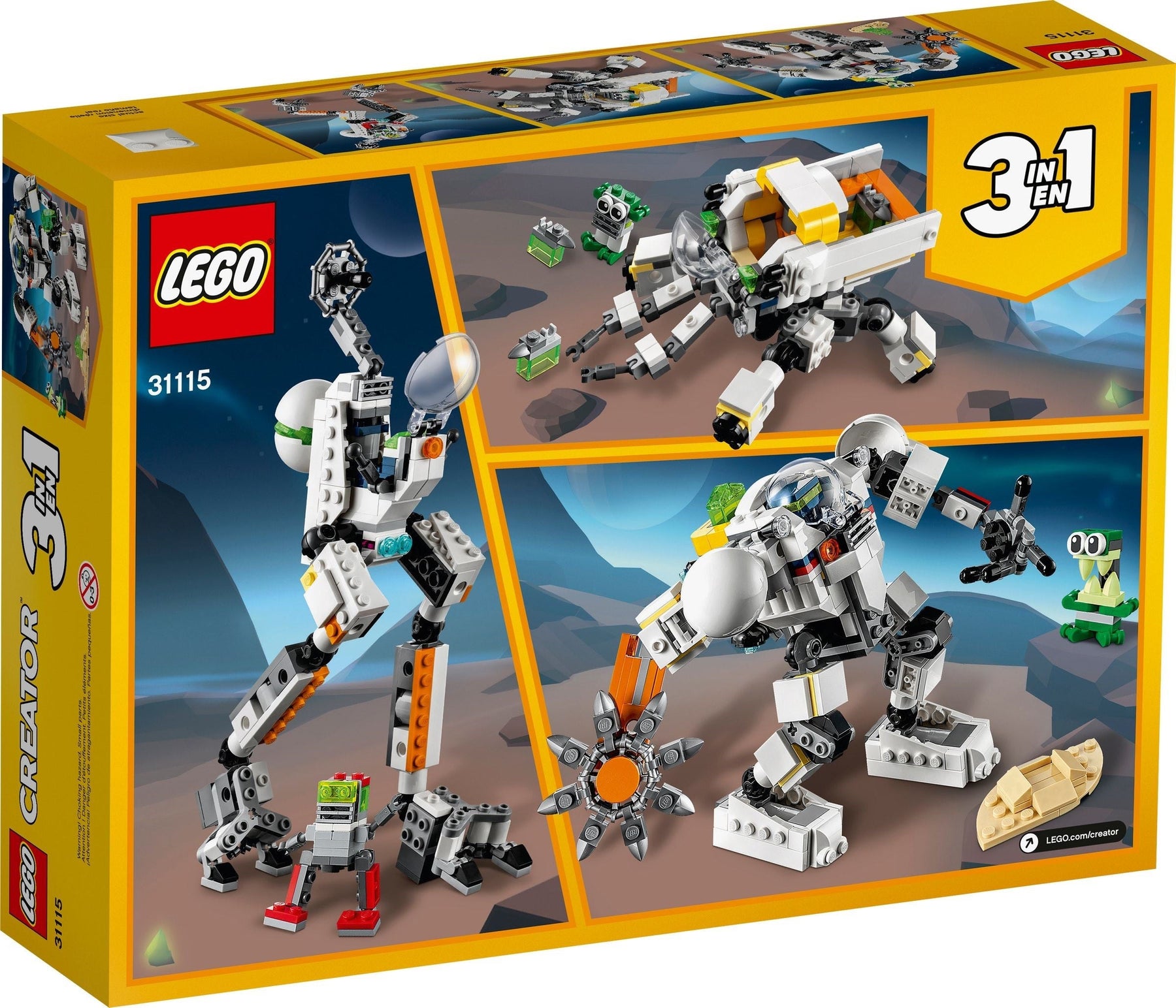 LEGO 31115 Space Mining Mech 3in1 Robot & Cargo Carrier - SuperSaverAU - view 3