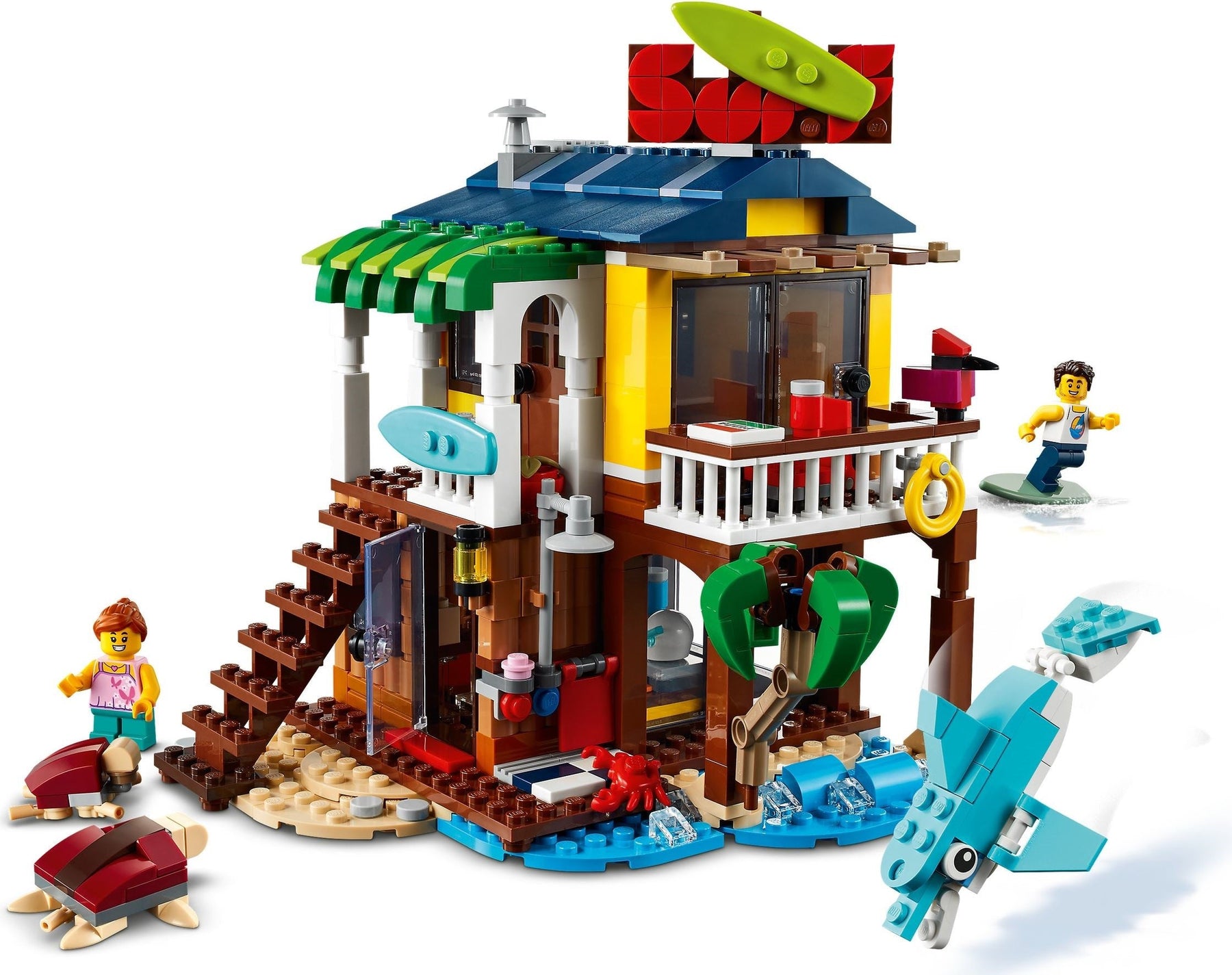LEGO Creator 3 In 1 Surfer Beach House 31118 Dolphin Turtle - SuperSaverAU - view 2