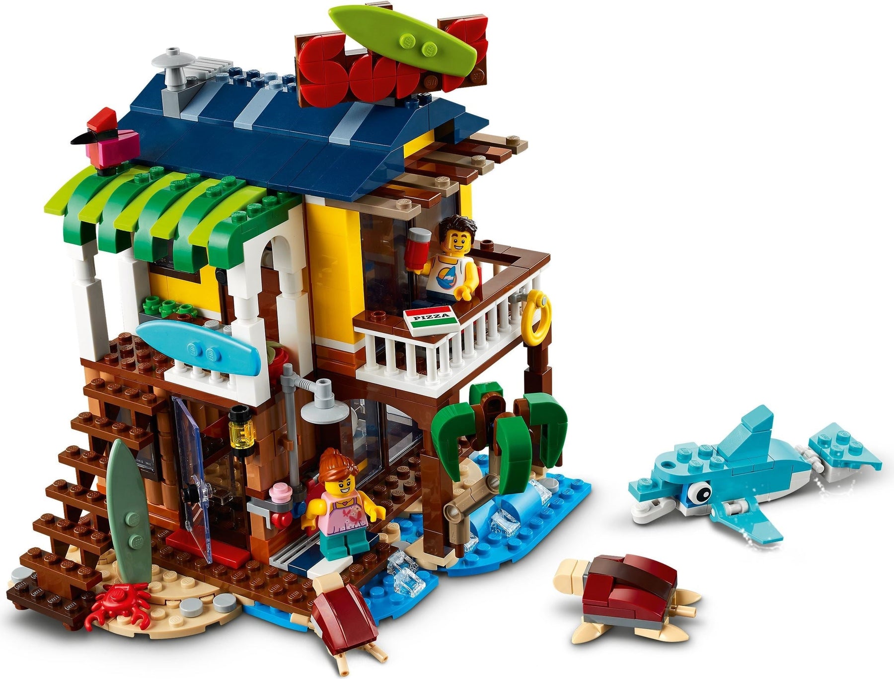 LEGO Creator 3 In 1 Surfer Beach House 31118 Dolphin Turtle - SuperSaverAU - view 5