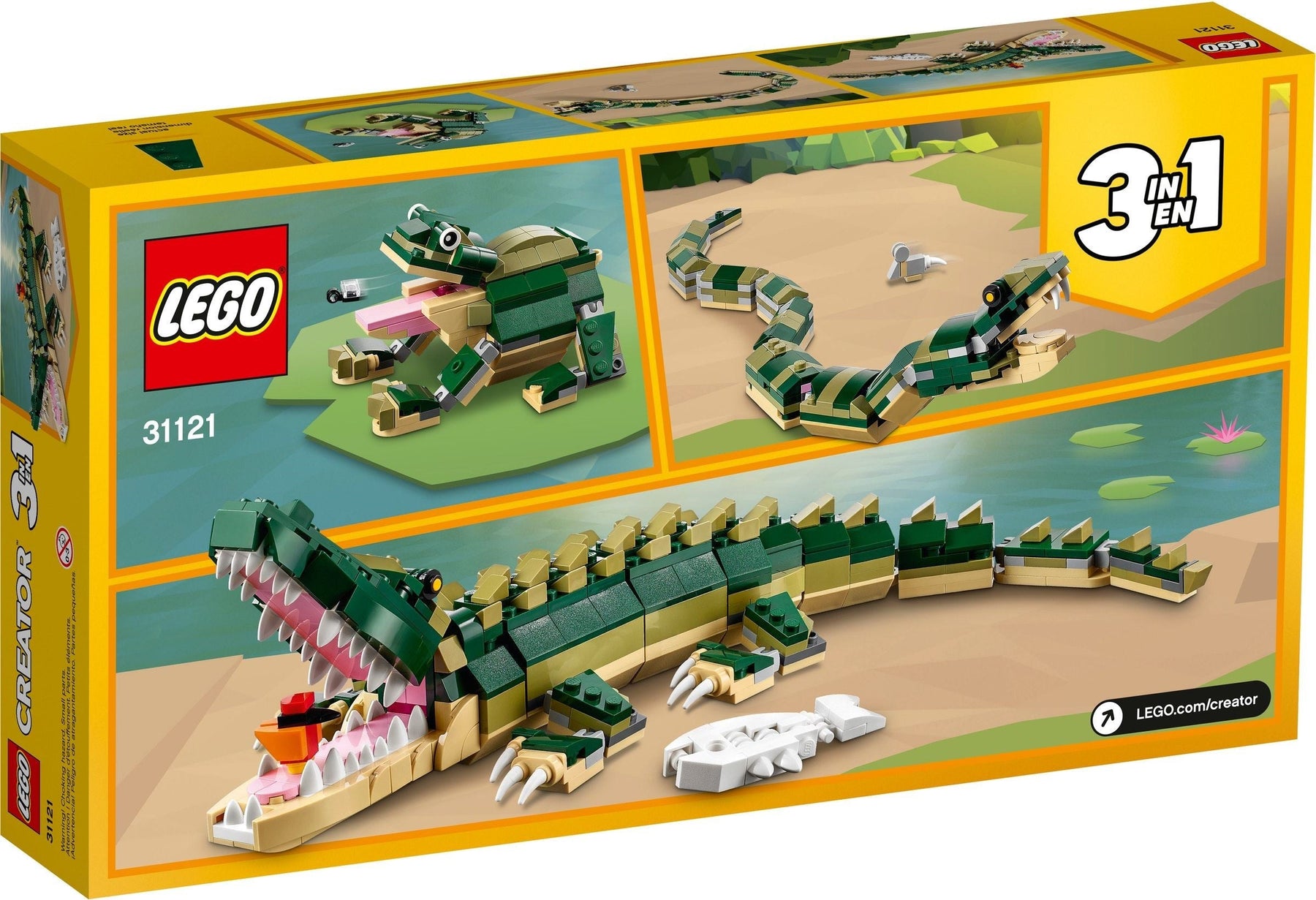 LEGO 31121 Creator 3in1 Crocodile, Snake & Frog Animal Set - SuperSaverAU - view 3