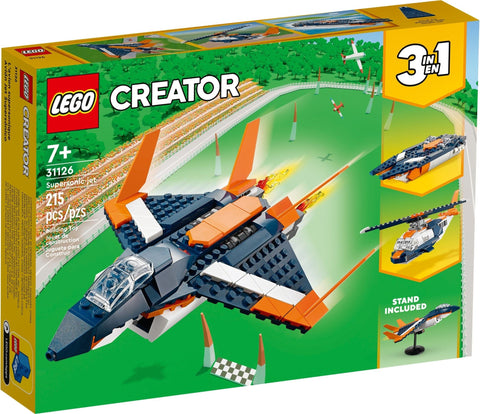 LEGO 31126 Supersonic-Jet 3-in-1 Plane, Helicopter, Boat - SuperSaverAU - view 1