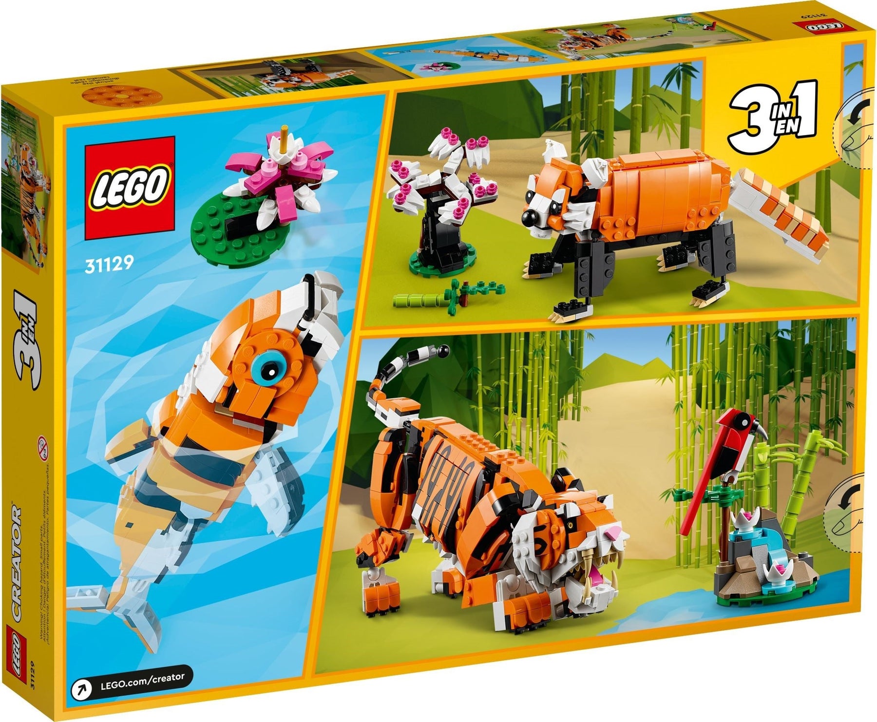 LEGO Creator 31129 Majestic Tiger 3 in 1 Set 755 Pieces - SuperSaverAU - view 7