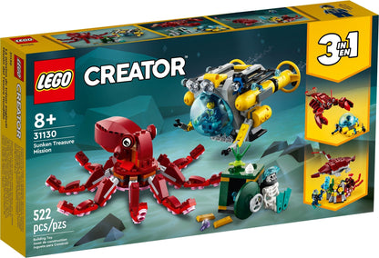 LEGO 31130 Sunken Treasure Mission: Submarine, Octopus & More!