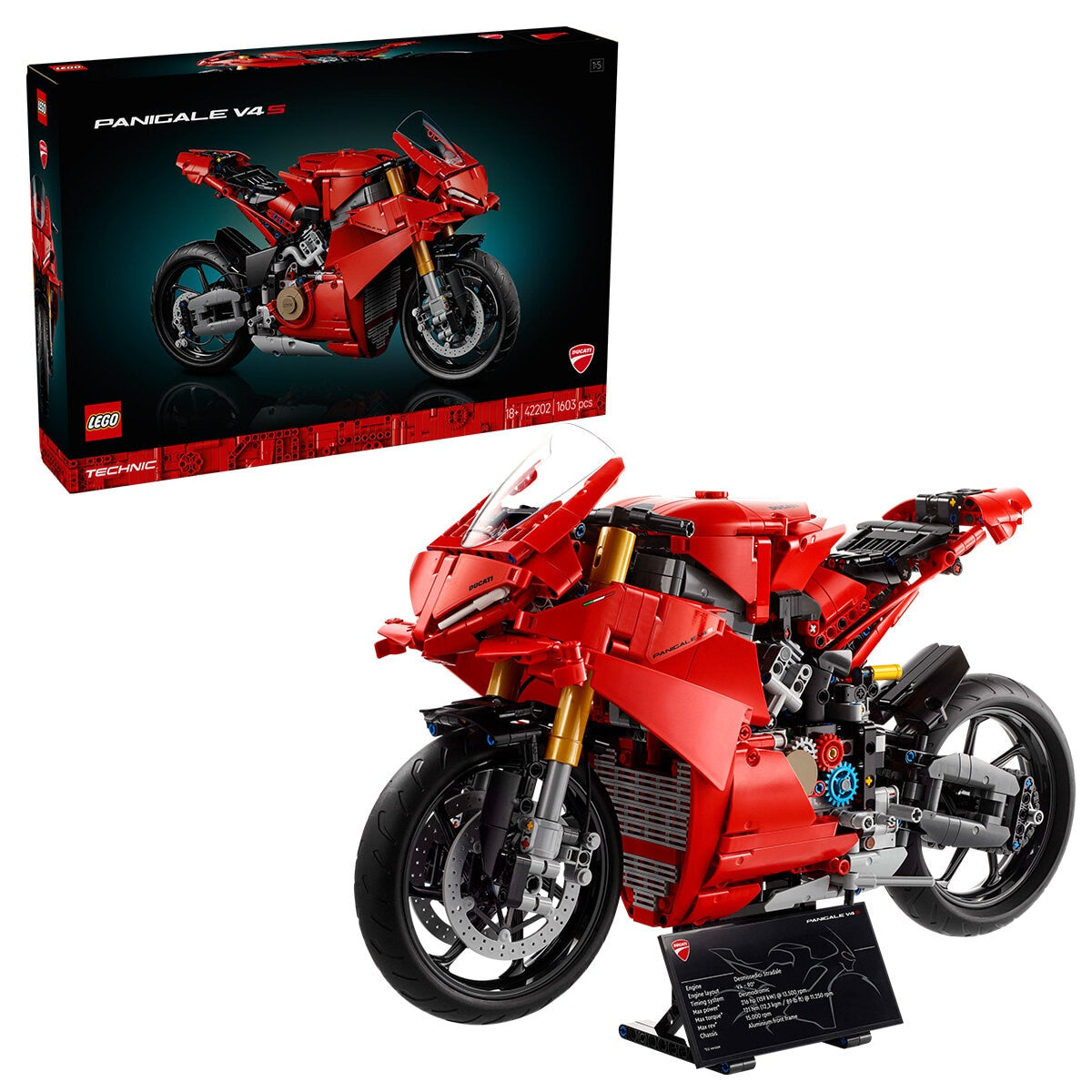 LEGO Technic Ducati Panigale V4 S Motorcycle Model Building Set 42202 - SuperSaverAU - view 1