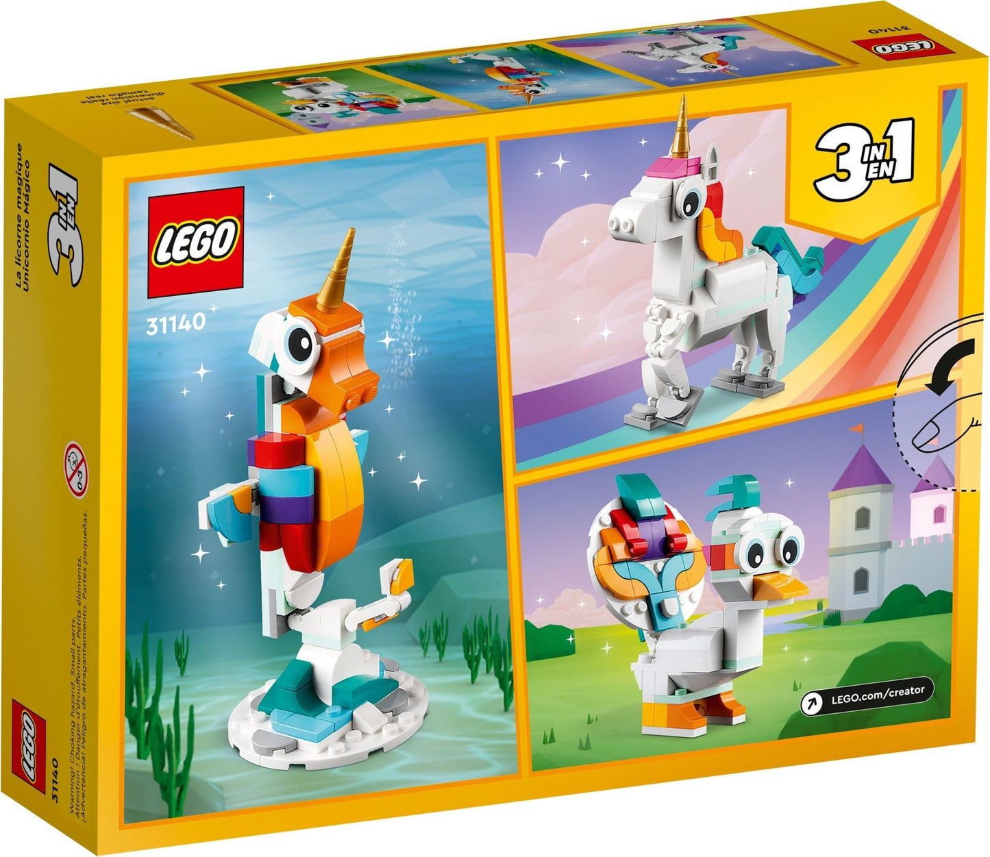 LEGO Creator 3-in-1 Series 31140 Magical Unicorn- Auzzi Store