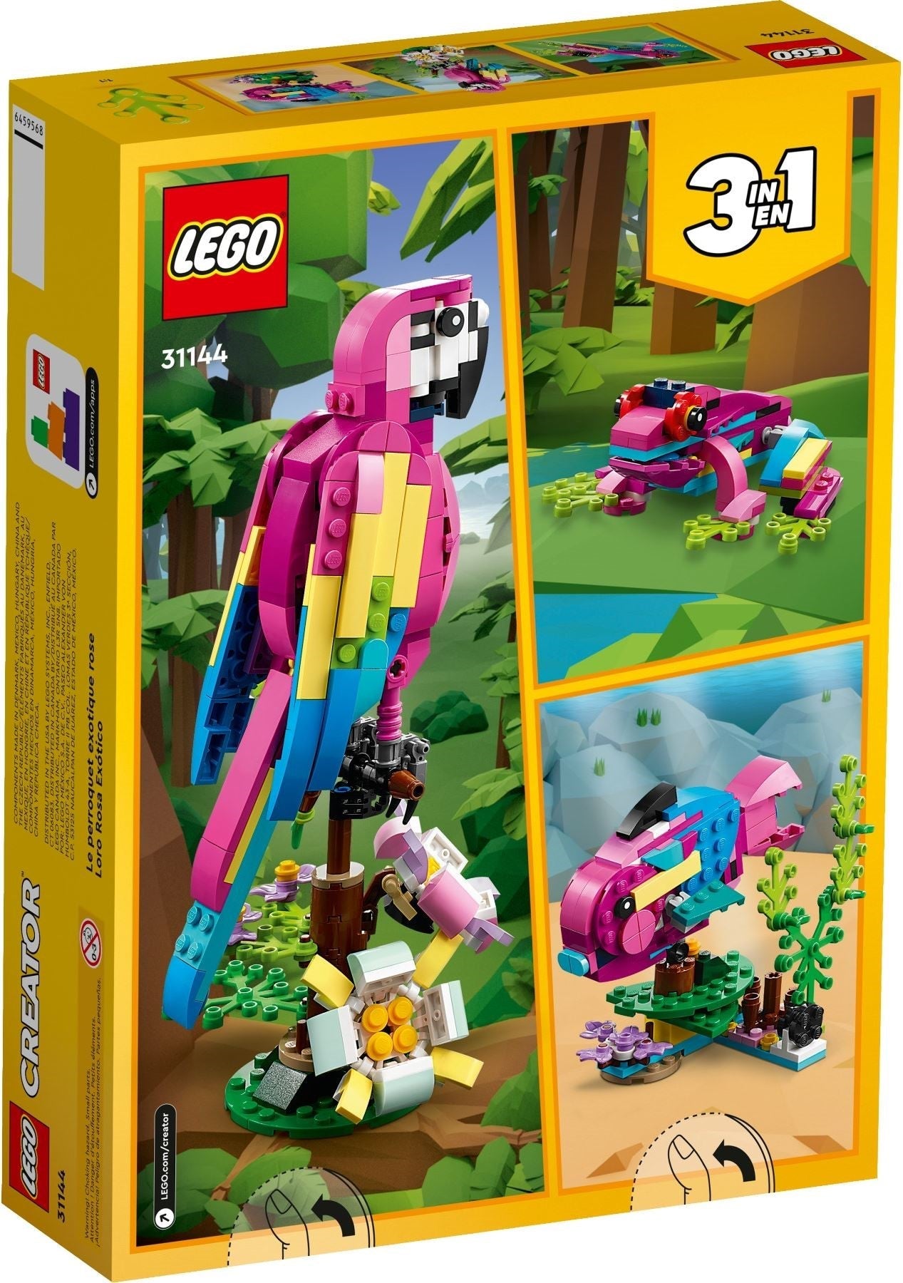 LEGO Creator 3-in-1 Series 31144 Exotic Pink Parrot- Auzzi Store