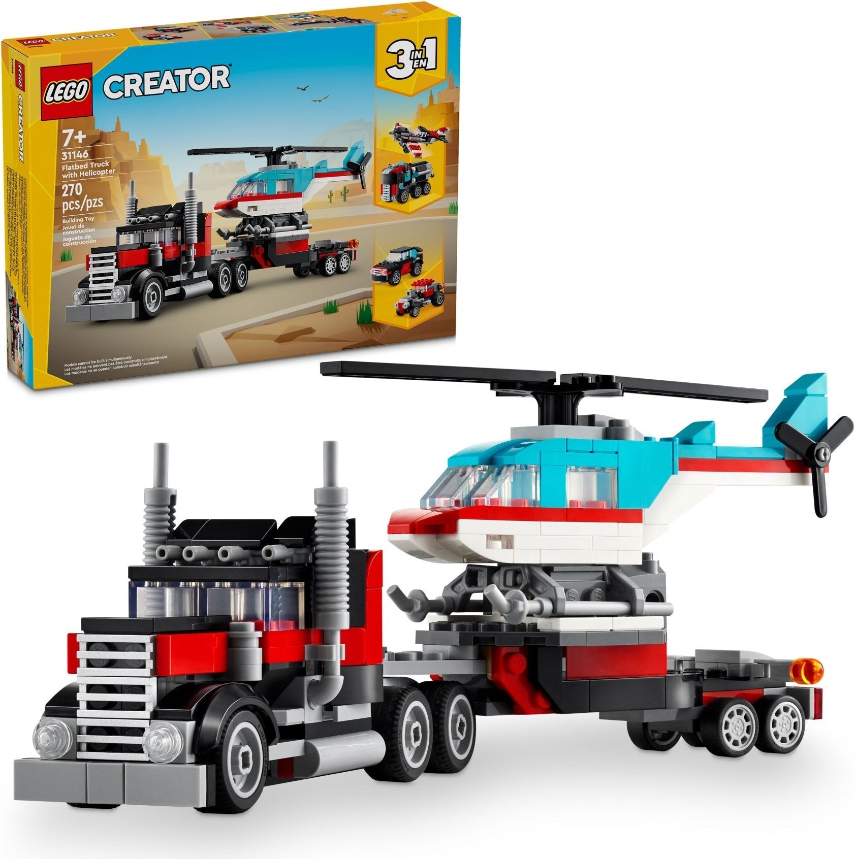 LEGO LEGO Creator Series 31146 Flatbed Truck with Helicopter- Auzzi Store