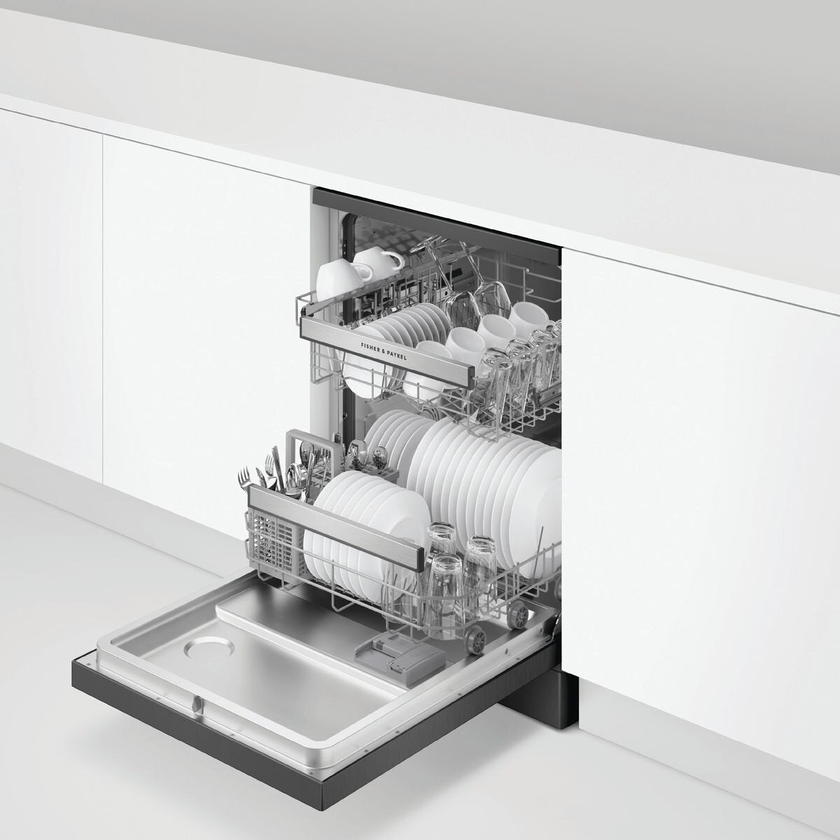 Fisher & Paykel Series 5 Freestanding Dishwasher - 15 Place Settings - Black Stainless Steel - DW60FC2B2