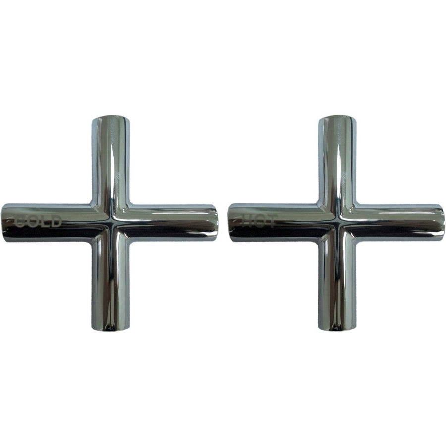 Shaw Mason Chrome Cross Style Tap Handles - Brass - 67mm - Elegant Design - SuperSaverAU - view 1