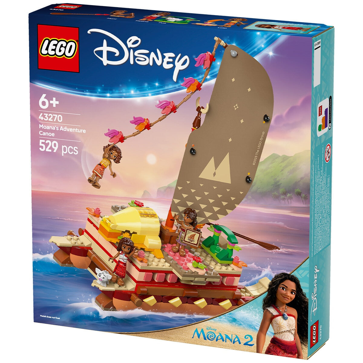 LEGO Disney Moana’s Adventure Canoe Fantasy Toy Model Kit 43270 - SuperSaverAU - view 10