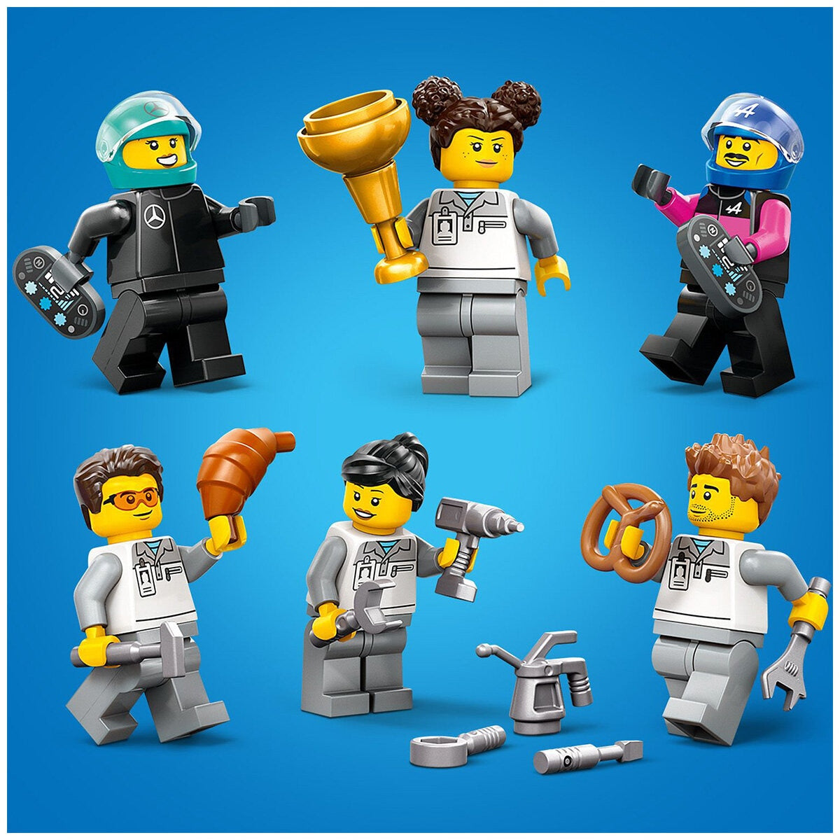 LEGO City F1 Garage & Mercedes-AMG And Alpine Cars Toy Playset 60444