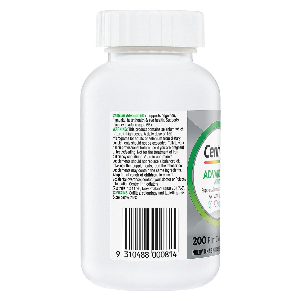 Centrum Advance 50+ 200 Tablets - Multivitamin for Vitality, Immunity, Heart & Eye Health - SuperSaverAU - view 2