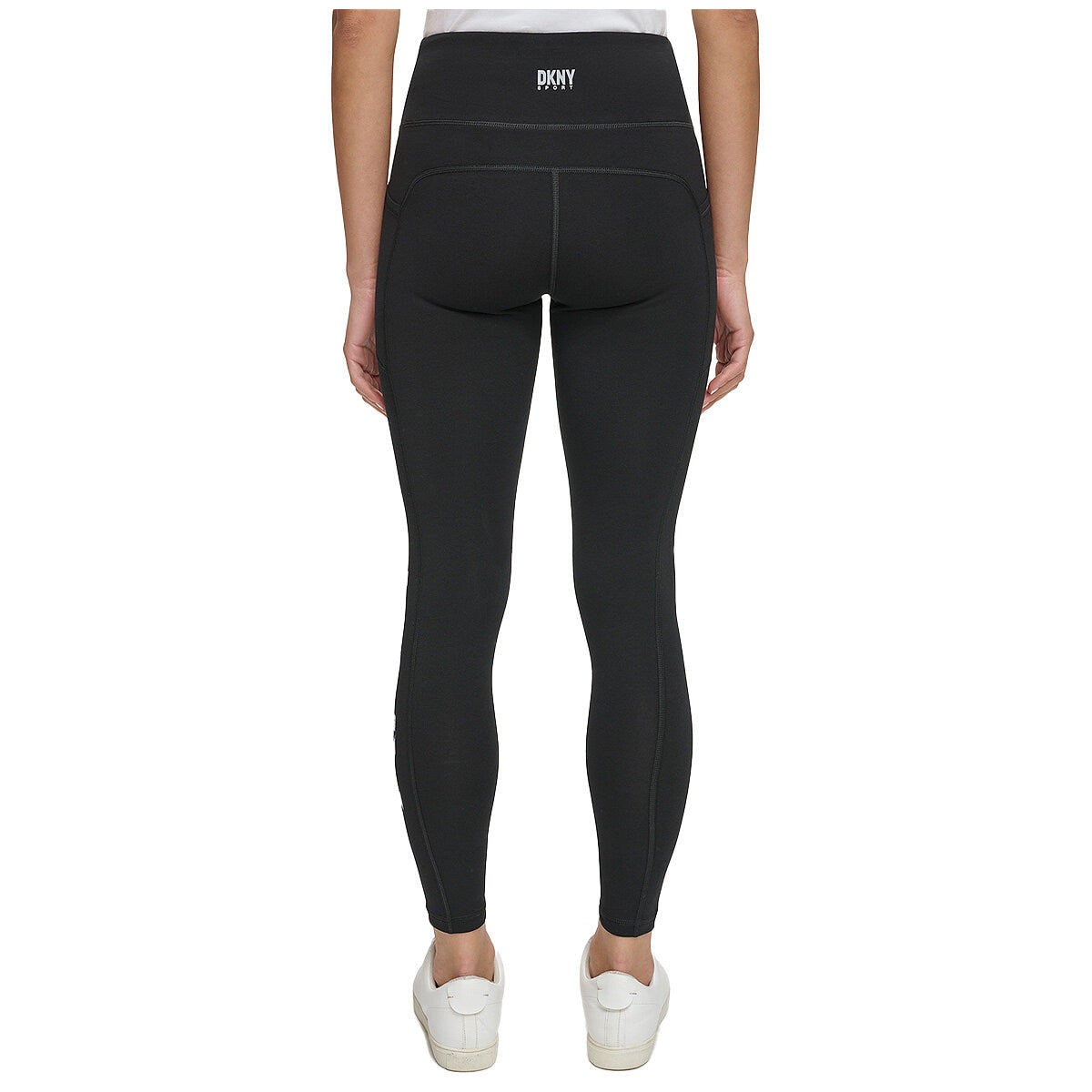 DKNY Logo Legging Black/White XXL - Stretchy Cotton Blend, Iconic Logo Waistband