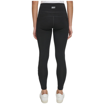 DKNY Logo Legging Black/White XXL - Stretchy Cotton Blend, Iconic Logo Waistband