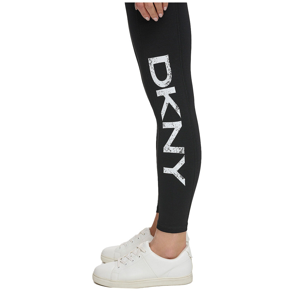 DKNY Logo Legging Black/White XXL - Stretchy Cotton Blend, Iconic Logo Waistband