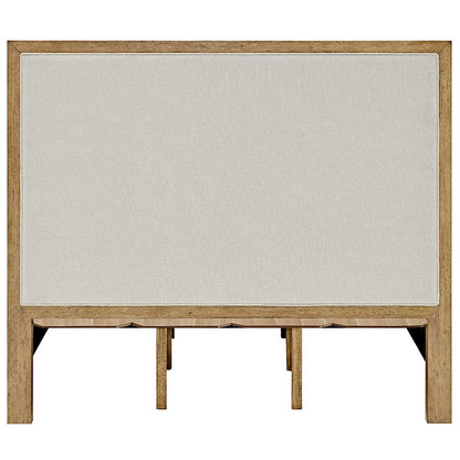 Henredon Upholstered Queen Bed with Solid Wood Trim and Platform Design