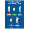 Band-Aid Assortment 220 Pack - Plastic, Extra Wide, Fabric, Tough, Clear Strips with Quilt-Aid Technology - SuperSaverAU - view 4