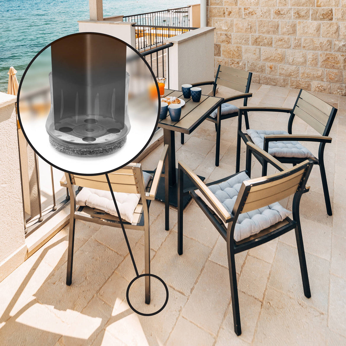 Slipstick 23-29mm Clear Sleeve Outdoor Berber Furniture Floor Protector 8 Pack