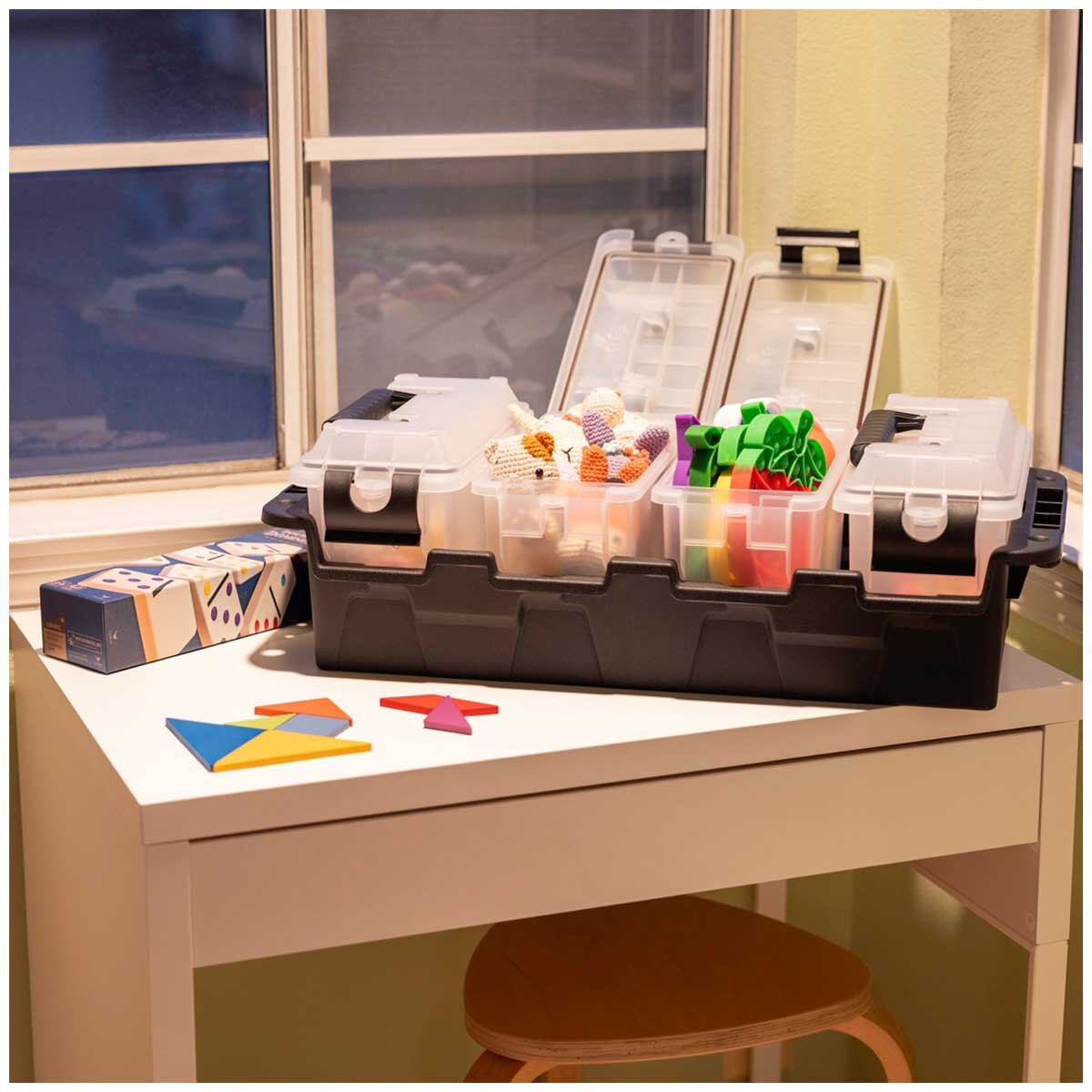 Greenmade Store All Multipurpose Storage Container 4 Pack - Clear, Stackable, Durable & Eco-Friendly